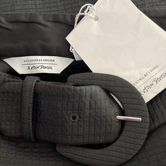 New ~  & OTHER STORIES ~ Black Mini ~ Sz 8 Ruffle, Belted. Fire - Picture 6 of 8